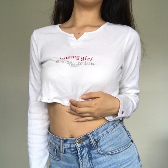 Tommy Hilfiger Tops - Tommy Hilfiger long sleeve white crop top